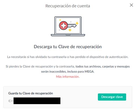mega clave de recuperación.